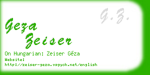 geza zeiser business card